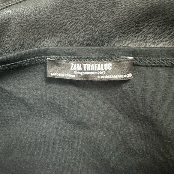 Zara black leather top with rhinestone crab design. - Picture 5 of 7